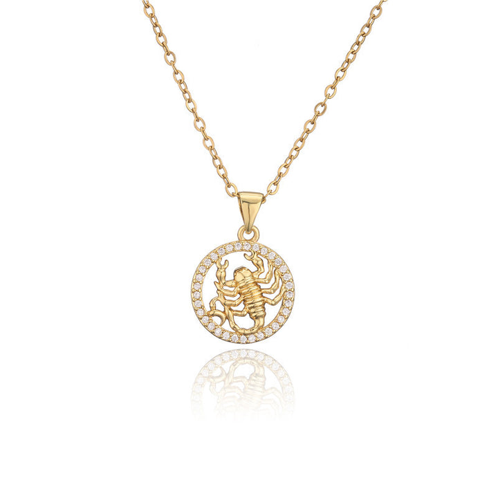 Golden Zodiac Pendant Necklace Female – Jewelry Gift Ideas — 1