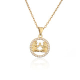 Golden Zodiac Pendant Necklace Female – Jewelry Gift Ideas — 4