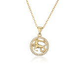 Golden Zodiac Pendant Necklace Female – Jewelry Gift Ideas — 10