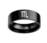Twelve Constellation Rings Stainless Steel Male – Gifts for Her — 11