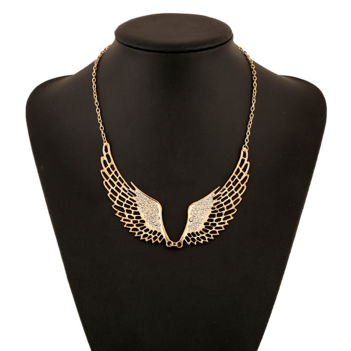 Diamond Angel Wing Necklace Short Style Fake – Jewelry Gift Ideas — 1