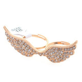 Fashion Flash Diamond Wings Double Ring Ring – Stylish Gifts — 5