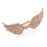 Fashion Flash Diamond Wings Double Ring Ring – Stylish Gifts — 2