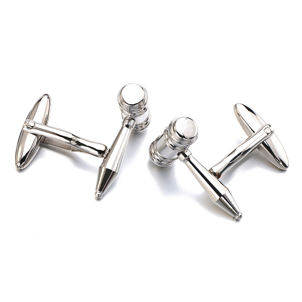 Men's Shirt Cufflinks Stainless Steel Cufflinks Hammer – Gifts for Him — 1