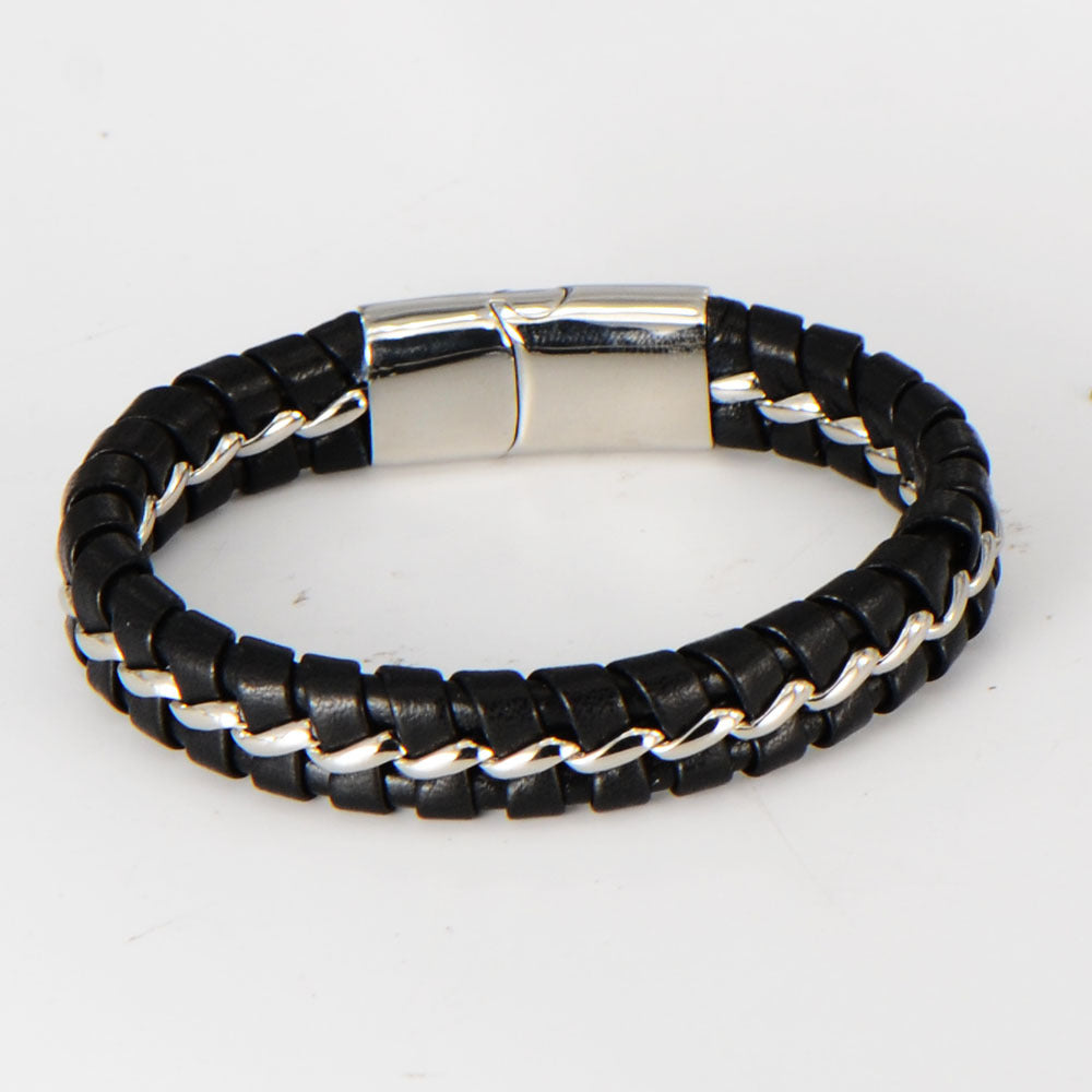Men's Braided Leather Cord Bracelet – Jewelry Gift Ideas — 1