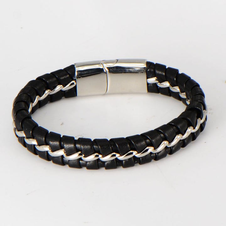 Men's Braided Leather Cord Bracelet – Jewelry Gift Ideas — 1
