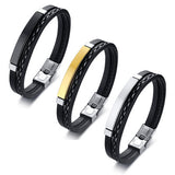 Stainless steel leather bracelet curved brand PU – Jewelry Gift Ideas — 6