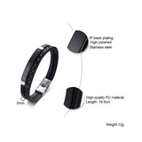 Stainless steel leather bracelet curved brand PU – Jewelry Gift Ideas — 3