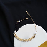 Fashion Simple Wheat Ear Pearl Titanium Steel Bracelet – Stylish Gifts — 6