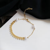 Fashion Simple Wheat Ear Pearl Titanium Steel Bracelet – Stylish Gifts — 3
