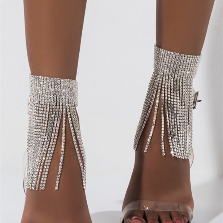 Rhinestone Tassel Anklet Luxury Shiny Row – Practical Gifts — 1