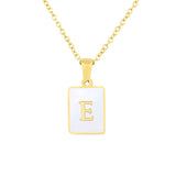 Stainless Steel Square Shell 26 Letters Necklace – Jewelry Gift Ideas — 12