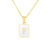 Stainless Steel Square Shell 26 Letters Necklace – Jewelry Gift Ideas — 13