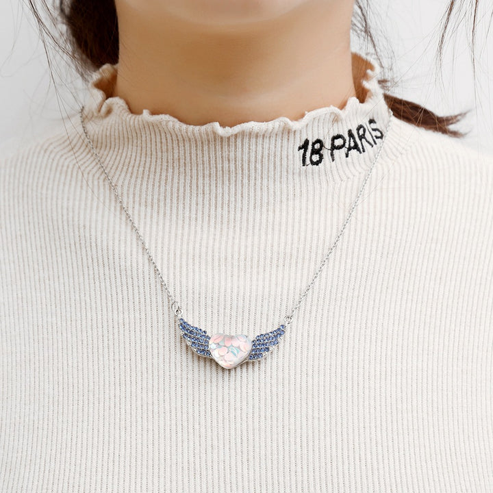Fashionable Simple Love Heart Necklace Angel Wing – Jewelry Gift Ideas — 1