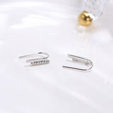 U-shaped Diamond Earrings Sterling silver Korean Style – Stylish Gifts — 3