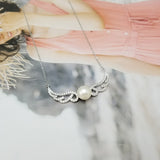 Fashionable Angel Feather Inlaid Pearl Necklace – Jewelry Gift Ideas — 4