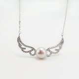 Fashionable Angel Feather Inlaid Pearl Necklace – Jewelry Gift Ideas — 1