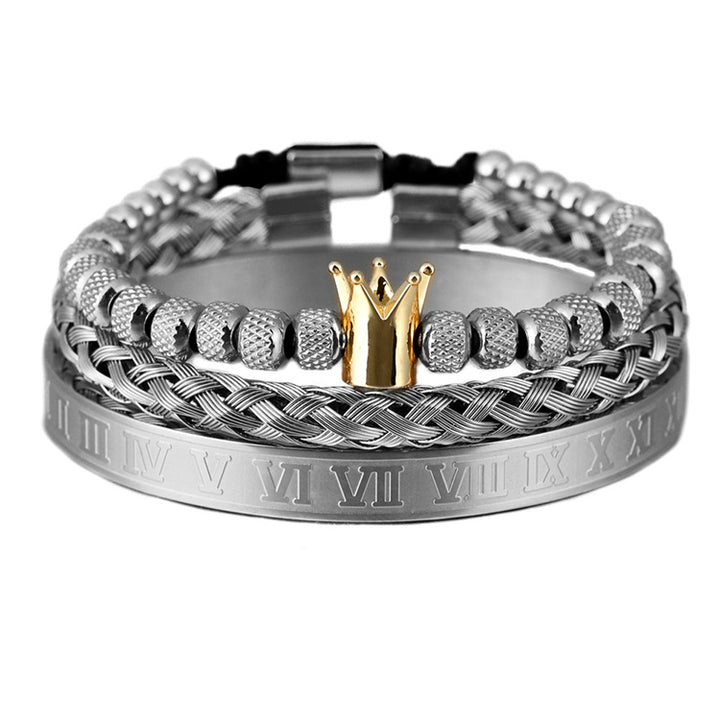 Luxury Roman Royal Crown Charm Bracelet Men – Jewelry Gift Ideas — 1