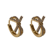 Real Gold Plating Micro-Inlaid Zircon Bow Earrings – Surprise Gifts — 1