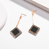 Double Shaped Long Titanium Steel Earrings – Small Gift Ideas — 2