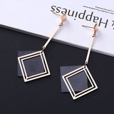 Double Shaped Long Titanium Steel Earrings – Small Gift Ideas — 5