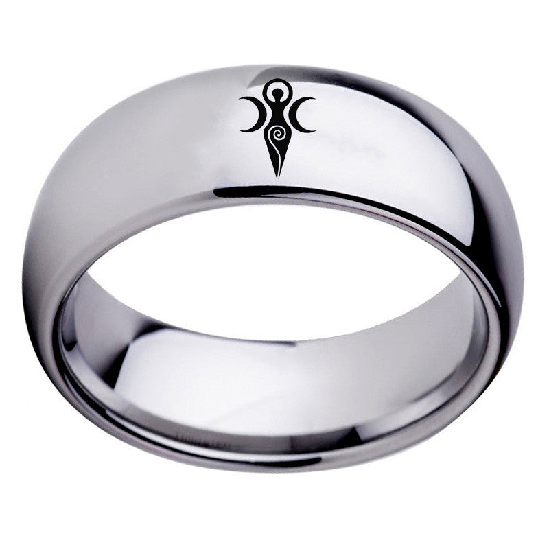 Moon Goddess Sign Ring Religious Titanium Steel – Unique Gift Ideas — 1