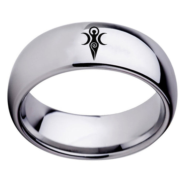 Moon Goddess Sign Ring Religious Titanium Steel – Unique Gift Ideas — 1