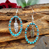 Antique Silver Exaggerated Earrings Vintage Blue – Holiday Gift Ideas — 4