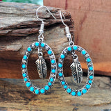 Antique Silver Exaggerated Earrings Vintage Blue – Holiday Gift Ideas — 2