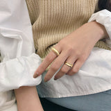 Simple Wave Pattern Open Korean Silver French – Unique Gift Ideas — 5