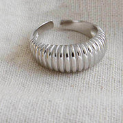 Simple Wave Pattern Open Korean Silver French – Unique Gift Ideas — 1
