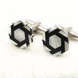 Men's Shirt Cufflinks French Black And White – Gifts for Him — 1