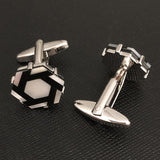 Men's Shirt Cufflinks French Black And White – Gifts for Him — 3