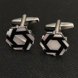 Men's Shirt Cufflinks French Black And White – Gifts for Him — 5