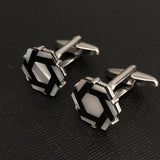Men's Shirt Cufflinks French Black And White – Gifts for Him — 4