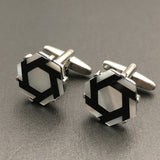 Men's Shirt Cufflinks French Black And White – Gifts for Him — 2