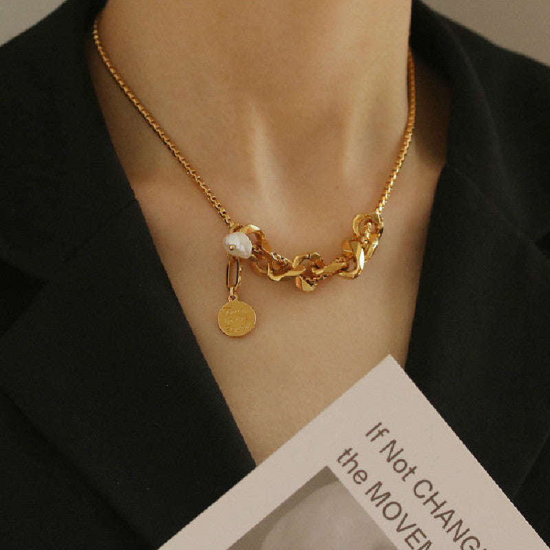 Hip Hop Clavicle Chain Fashion Gold Female – Jewelry Gift Ideas — 1