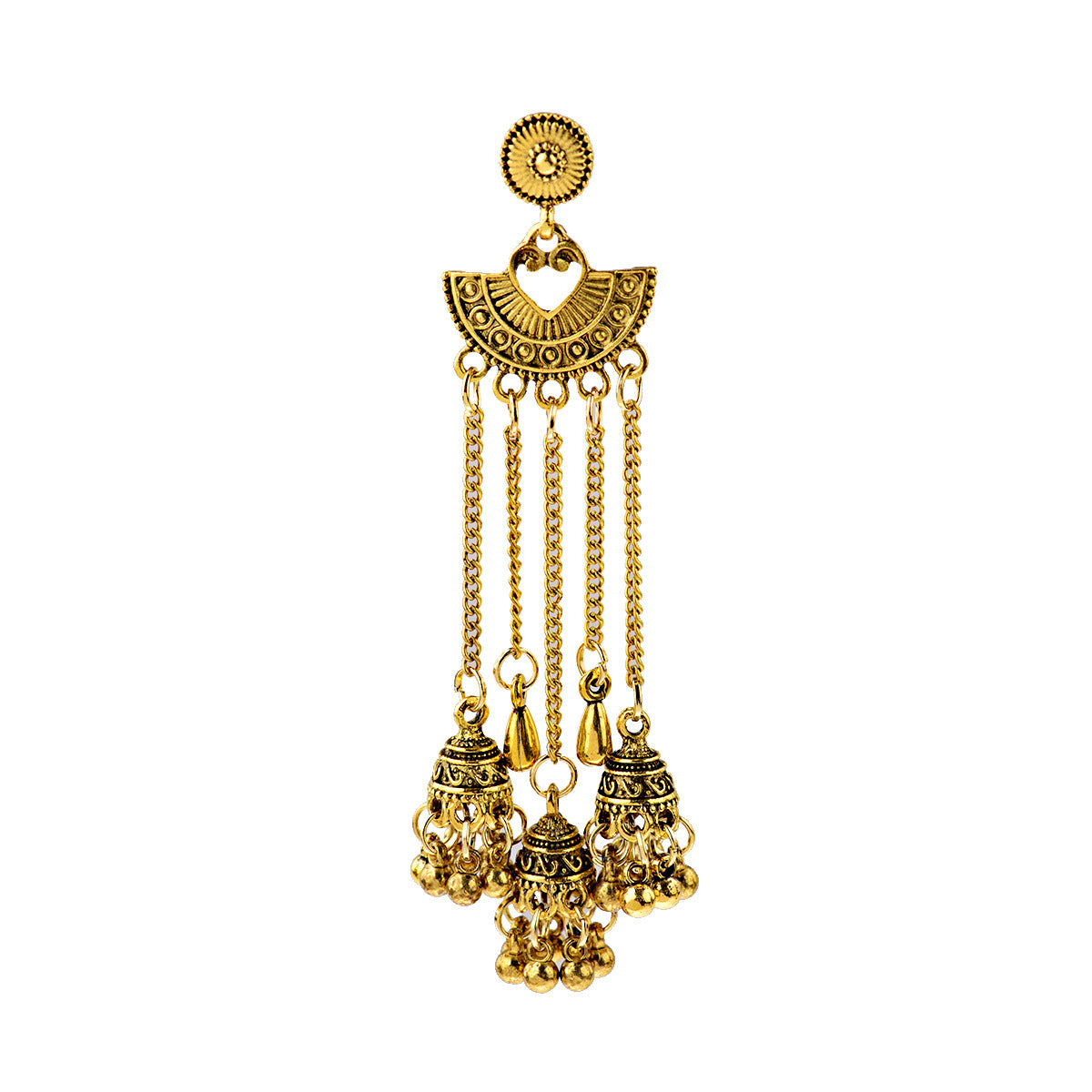 Alloy Tassel Pendant Long Heart-shaped Fan Bell – Jewelry Gift Ideas — 1