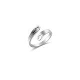 Hollow Cross Double Ring Stainless Steel Engraved – Meaningful Gifts — 1