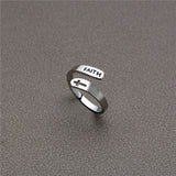 Hollow Cross Double Ring Stainless Steel Engraved – Meaningful Gifts — 4