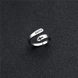 Hollow Cross Double Ring Stainless Steel Engraved – Meaningful Gifts — 6