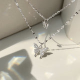 Butterfly Double-Layer Necklace Female Simple – Jewelry Gift Ideas — 6