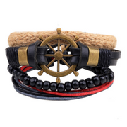 Leather Bracelet Men Multilayer Bead Bracelet – Jewelry Gift Ideas — 9