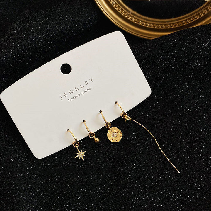 Temperament Eight-pointed Star Set Earrings Female Ear – Gifts for Her — 1