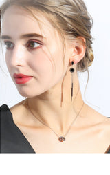 Letter Titanium Steel Tassel Long Earrings Women – Gifts for Her — 6