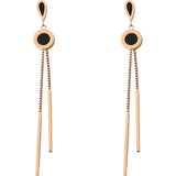 Letter Titanium Steel Tassel Long Earrings Women – Gifts for Her — 3