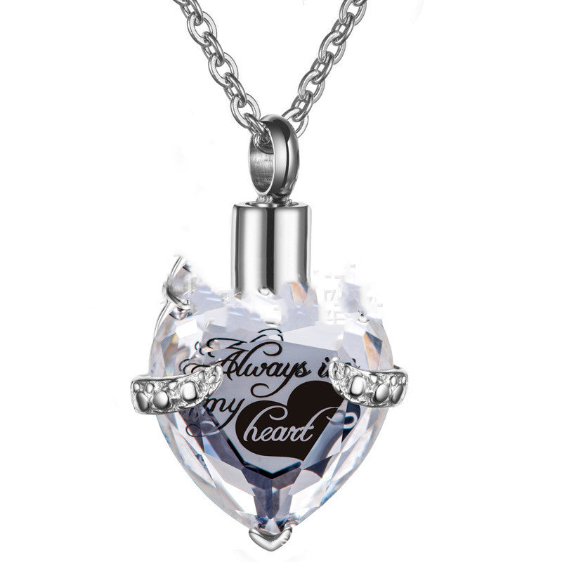 Stainless Steel Birthday Stone Urn Necklace Love – Jewelry Gift Ideas — 1