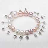 Freshwater Pearl 6-12mm Studs 925 Silver Pearl Earrings – Useful Gifts — 1