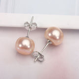 Freshwater Pearl 6-12mm Studs 925 Silver Pearl Earrings – Useful Gifts — 6