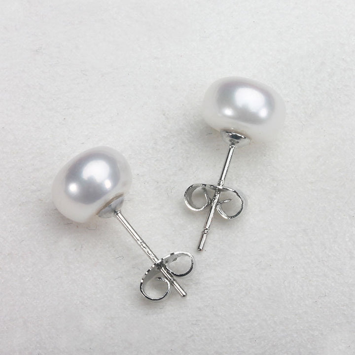 Freshwater Pearl 6-12mm Studs 925 Silver Pearl Earrings – Useful Gifts — 4